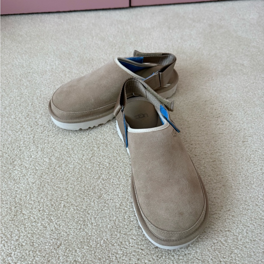 UGG Goldencoast Tan Mules with Suede Finish and Comfort Sole